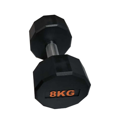 Round Hex Dumbbells with Anti-Roll Design – Rubber Coated Weights for Safe, Quiet Workouts with Ergonomic Grip | Available in Singles, Pairs & Full Sets