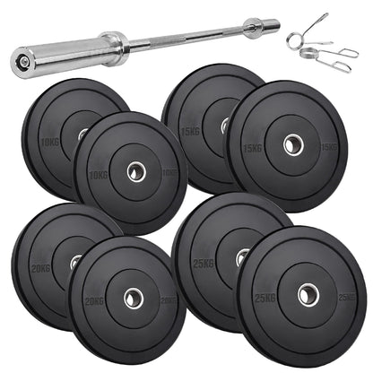 Durable Olympic Rubber Bumper Plates – Heavy Duty 2" Weight Plates for Strength Training, CrossFit & Lifting | Low Bounce, Floor Safe Design in Singles, Pairs & Sets
