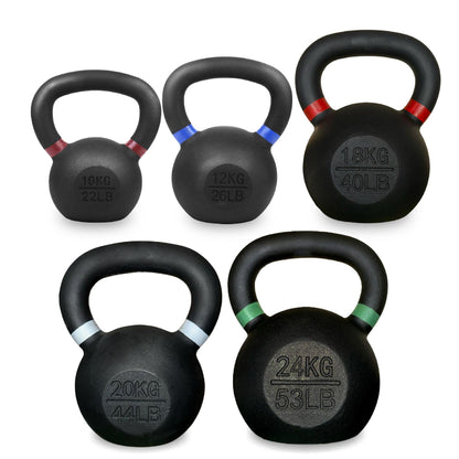 Heavy Duty Cast Iron Kettlebells – Durable Black Finish, Ergonomic Handle Strength Training Weights for Home Gym