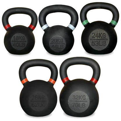 Heavy Duty Cast Iron Kettlebells – Durable Black Finish, Ergonomic Handle Strength Training Weights for Home Gym