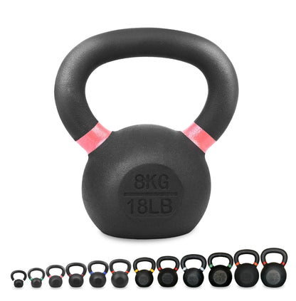 Heavy Duty Cast Iron Kettlebells – Durable Black Finish, Ergonomic Handle Strength Training Weights for Home Gym