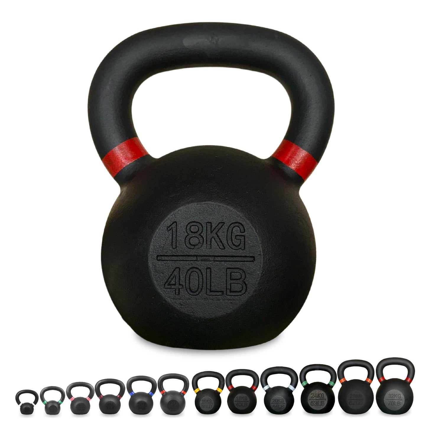 Heavy Duty Cast Iron Kettlebells – Durable Black Finish, Ergonomic Handle Strength Training Weights for Home Gym