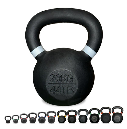 Heavy Duty Cast Iron Kettlebells – Durable Black Finish, Ergonomic Handle Strength Training Weights for Home Gym