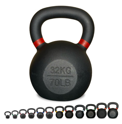 Heavy Duty Cast Iron Kettlebells – Durable Black Finish, Ergonomic Handle Strength Training Weights for Home Gym