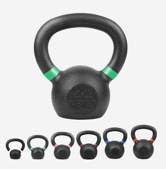 Heavy Duty Cast Iron Kettlebells – Durable Black Finish, Ergonomic Handle Strength Training Weights for Home Gym