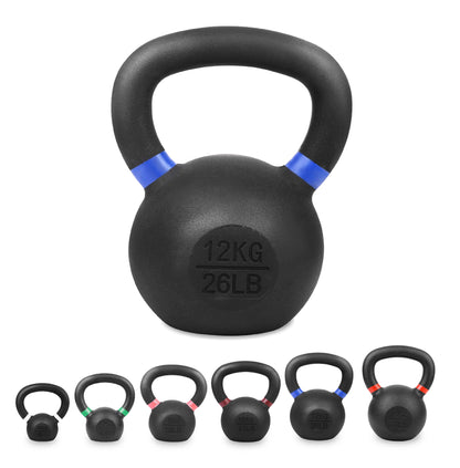 Heavy Duty Cast Iron Kettlebells – Durable Black Finish, Ergonomic Handle Strength Training Weights for Home Gym