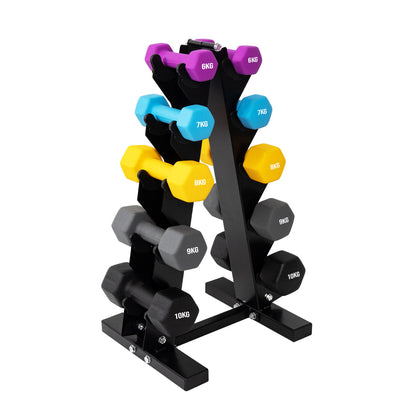 Compact Neoprene Dumbbell Tree Rack – 3-Tier & 5-Tier Vertical Weight Stand for Space-Saving, Stable Storage in Home & Commercial Gyms