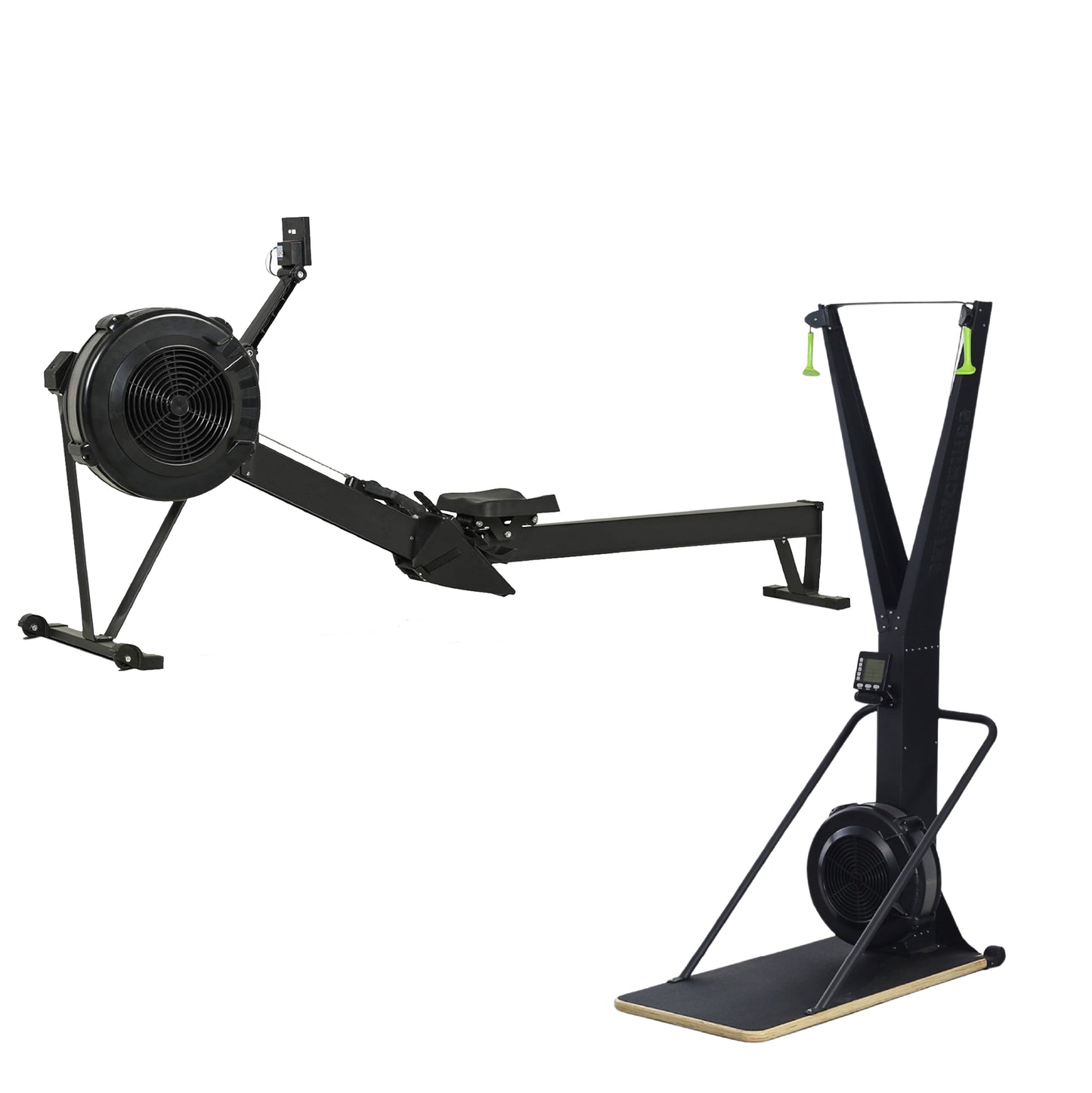 Ski Exercise Machine, Air Resistance Indoor Ski Trainer with Adjustable Levels, Display Monitor, Cardio & Strength Workout for Home Gym Fitness