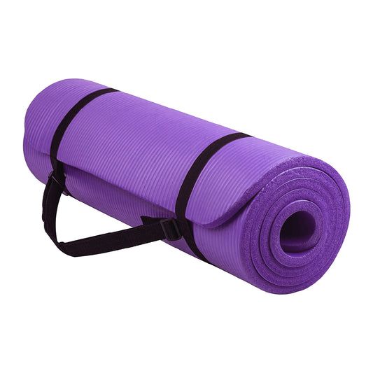 10mm Extra Thick NBR Foam Yoga Mat – Non‑Slip, Joint‑Protective, Eco‑Friendly Exercise & Pilates Mat with Carry Strap for Home Gym