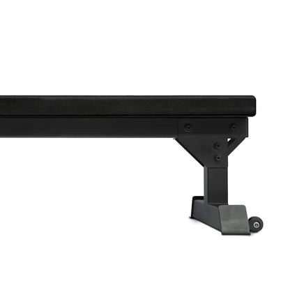 Flat Weight Bench with 300kg Capacity – Steel Frame, High Density Padding, Easy Move Wheels – Strength Training Bench for Home Gym & Garage Fitness Setups