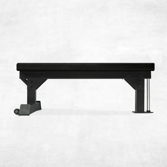 Flat Weight Bench with 300kg Capacity – Steel Frame, High Density Padding, Easy Move Wheels – Strength Training Bench for Home Gym & Garage Fitness Setups