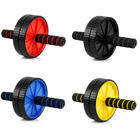 Double Wheel Ab Roller with Ergonomic Foam Handles & Thick Knee Pad for Core Training – Stable, Smooth, and Effective Home Gym Fitness Equipment