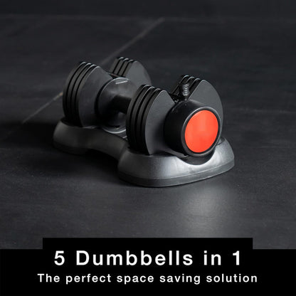 12.5kg Adjustable Dumbbell Pair – 5 Weights in 1 | 2.5kg–12.5kg Range with Safety Lock | Space-Saving Home Strength Equipment