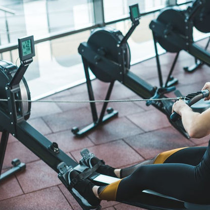 Adjustable Air‑Resistance Rowing Machine, Aluminum Frame & Silent Glide for Home Gym