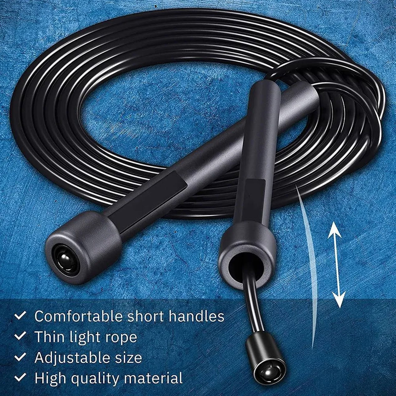 Adjustable Speed Skipping Rope for Men, Women & Kids – 118" Length, 360° Spin, Sweat-Resistant Handles – Ideal for Cardio, Agility & Endurance Training