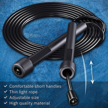Adjustable Speed Skipping Rope for Men, Women & Kids – 118" Length, 360° Spin, Sweat-Resistant Handles – Ideal for Cardio, Agility & Endurance Training