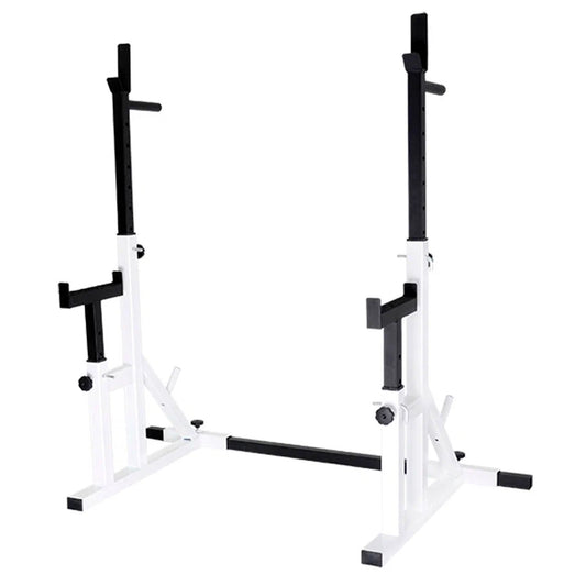 Heavy Duty Adjustable Squat & Bench Press Rack 2.0 – Steel, Gunmetal Finish, Dip Handles, High-Capacity Strength Training for Home Gym