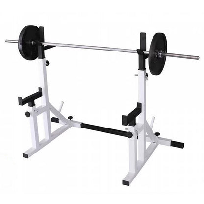 Heavy Duty Adjustable Squat & Bench Press Rack 2.0 – Steel, Gunmetal Finish, Dip Handles, High-Capacity Strength Training for Home Gym