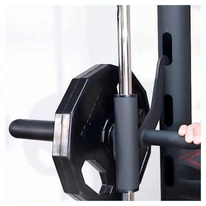 Multi-Functional Smith Machine Squat Rack with Pull-Up Bar – Full Body Strength Training Station for Home Gyms with Adjustable Bar and Heavy-Duty Steel Frame
